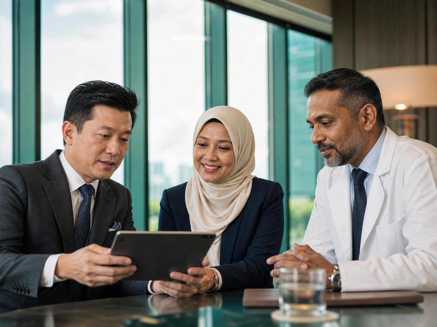 Malaysian hospital administrators and clinicians collaborating